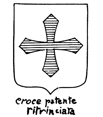 Imagen del término heráldico: Croce patente ritrinciata